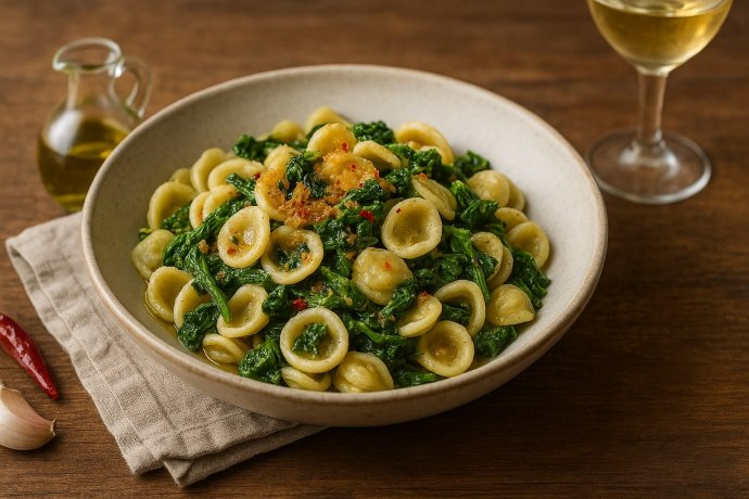 Orecchiette alle cime di rapa con mollica tostata e olio EVO